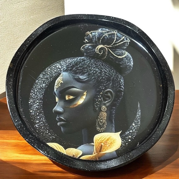 NORE’S NOVELTIES HANDCRAFTED DESIGNS Other - NORE’S NOVELTIES Single Handcrafted Ashtray-styled Coaster “Morena En Negra”